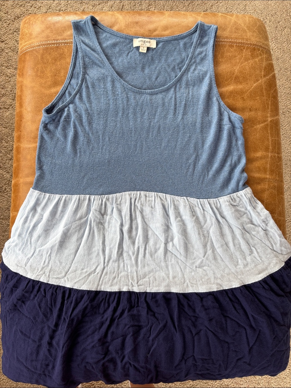 Umgee Colorblock Tank in Blue and Navy